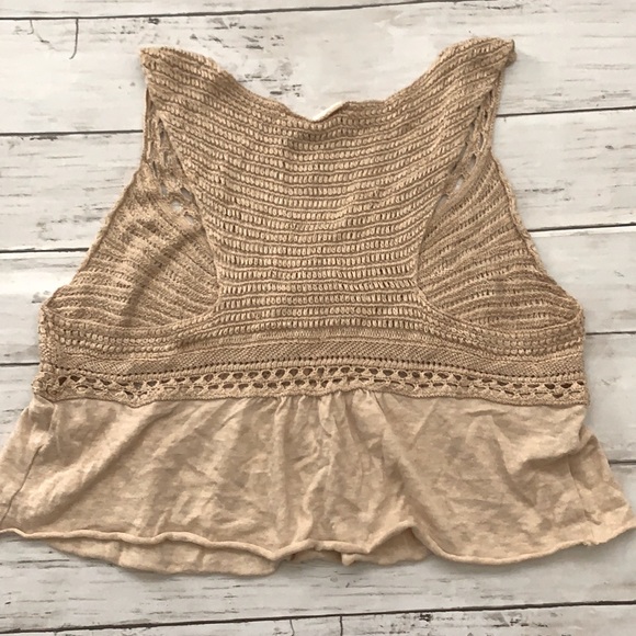 Anthropologie Crochet knit boho bohemian crop top - Picture 3 of 3